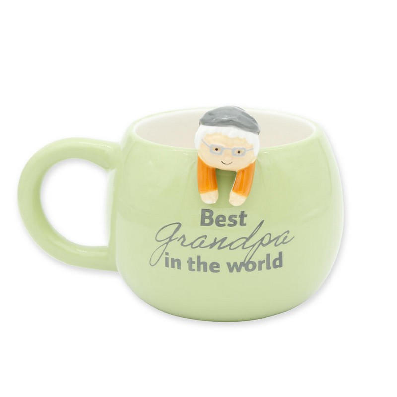 Tazza mug con nonno e scritta “Best grandpa in the world” in ceramica